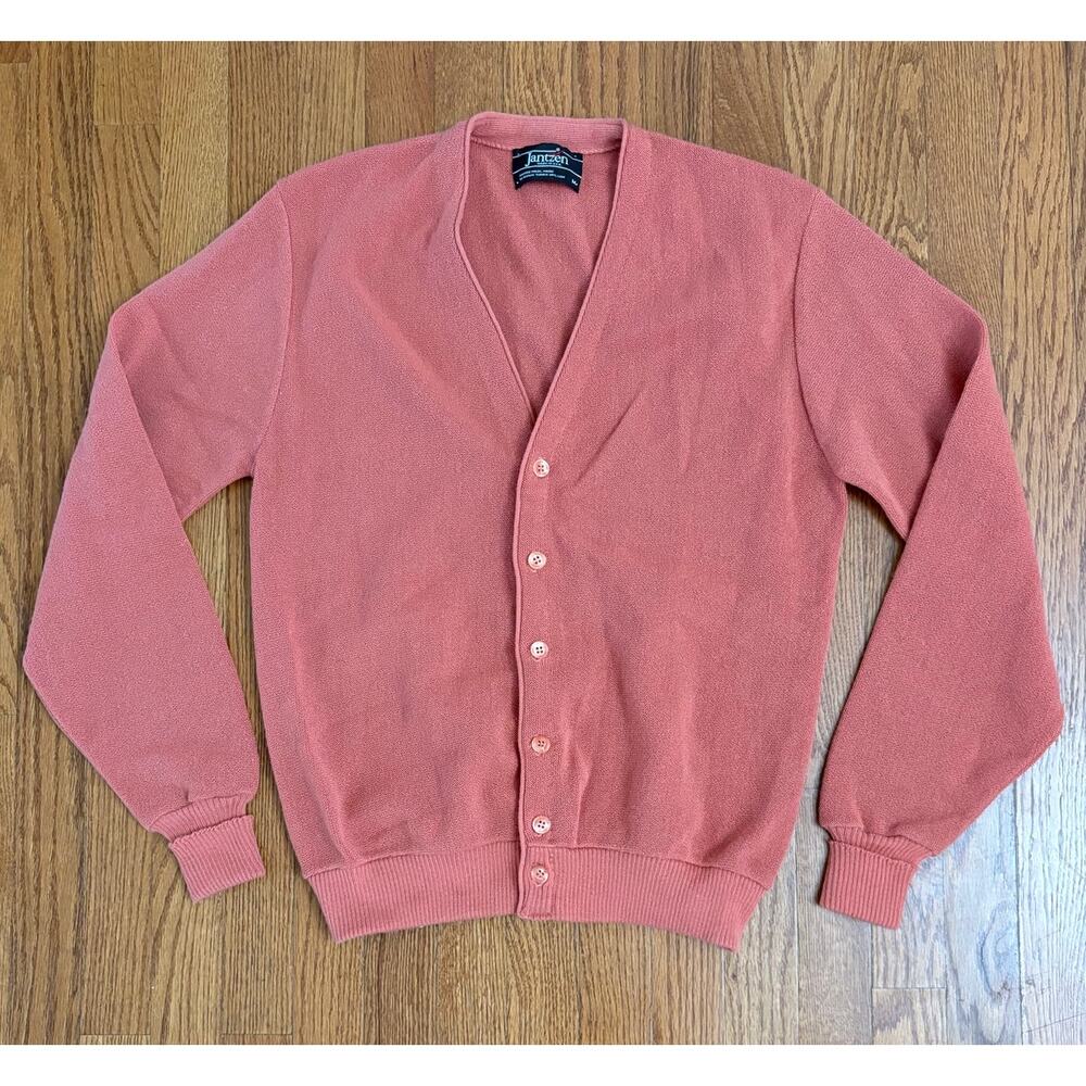 Vintage Jantzen 5 Button Burnt Orange Cardigan Seater Made in USA Womens Medium